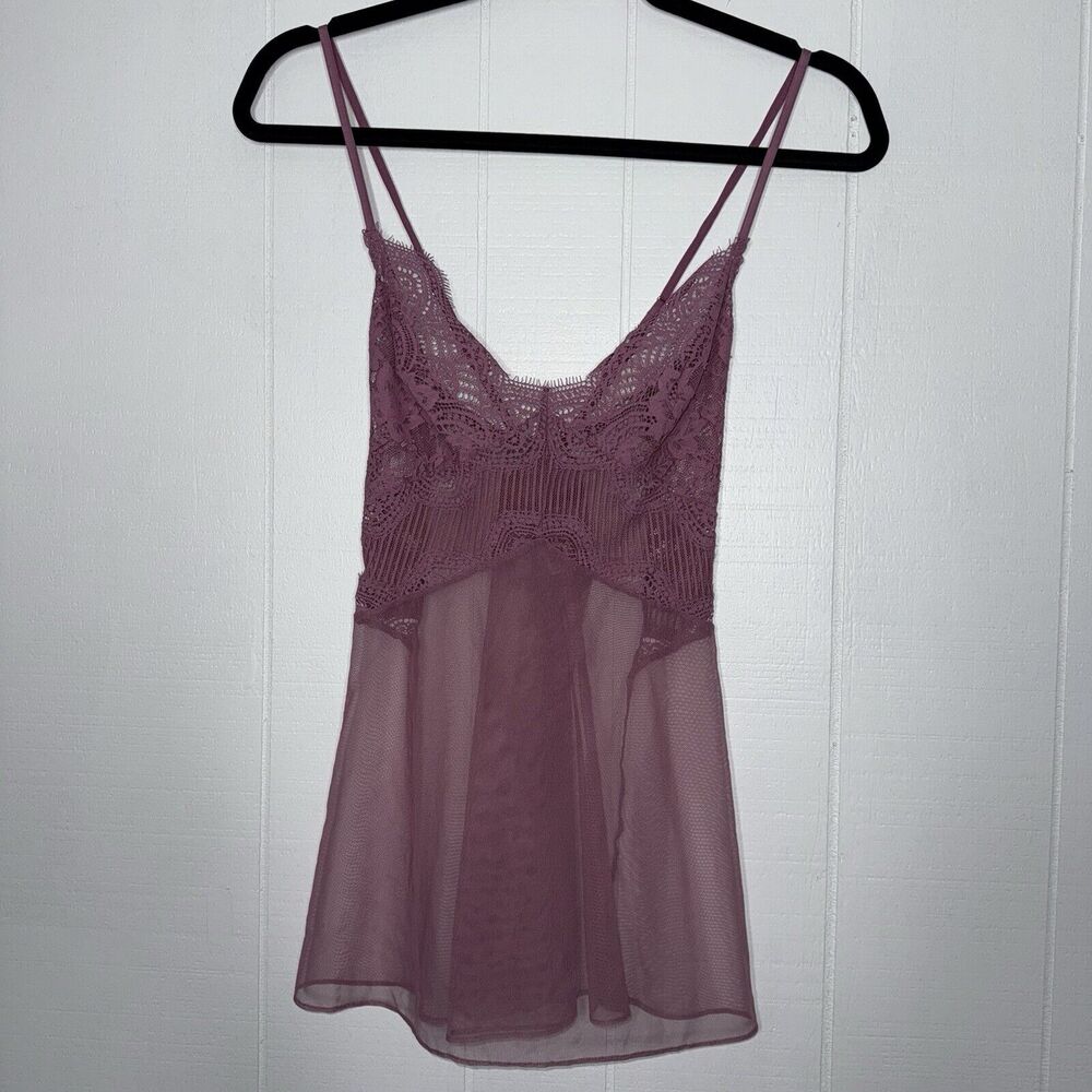 Victoria’s Secret Women’s Lace Teddy Camisole Purple Size Small